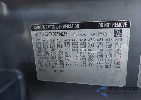 2014 Chevrolet Silverado 1500 2Lt from USA, damaged, VIN 3GCUKRECXEG534256